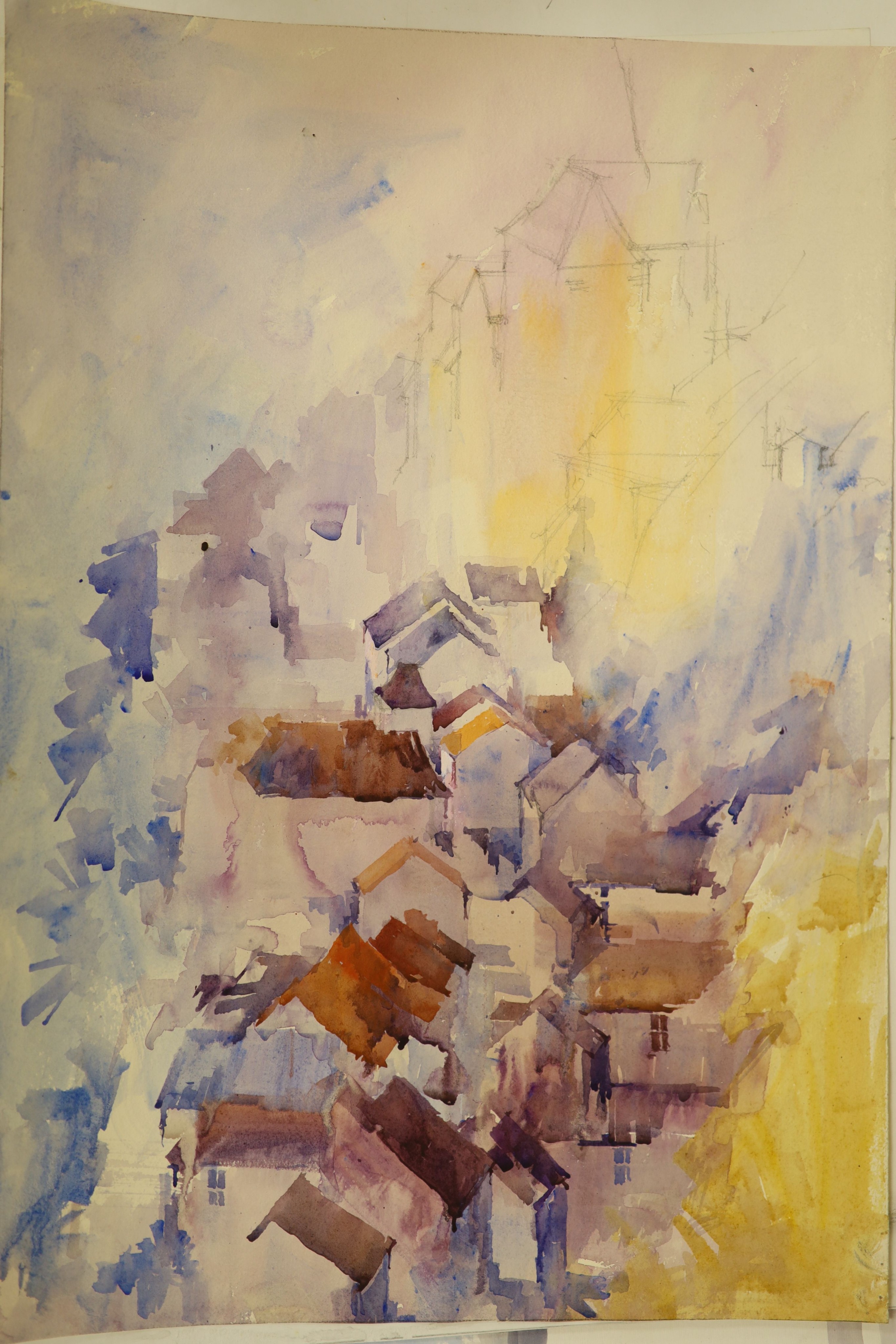 Michael Cadman (1920-2010), a group of assorted watercolours, mostly topographical scenes c.1995 to 2003, largest 46 x 61cm, one framed, the others unframed